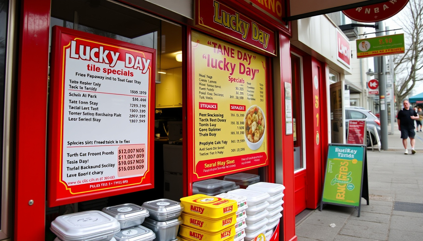 Lucky Day Takeaway Menu & Prices for Papakura